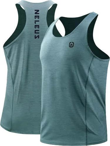 Vista 5 de NELEUS Men's 3 Pack Running Tank Top Dry Fit Y-Back Athletic Workout Tank Tops