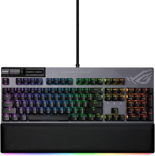 Vista 4 de ASUS ROG Strix Flare II Animate 100% RGB - Teclado para juegos - Intercambiable en caliente, interruptores táctiles ROG NX marrón, pantalla LED