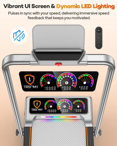 Vista 11 de Almohadilla para caminar con 15% de inclinación automática de 12 niveles, Trisomy 3.5HP plegable debajo del escritorio, cinta de correr de capacidad