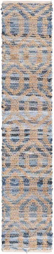 Vista 2 de Unique Loom Chindi Jute Collection - Alfombra de área (1 pies 2 pulgadas x 6 pies 1 pulgada, camino de mesa, azul marino)
