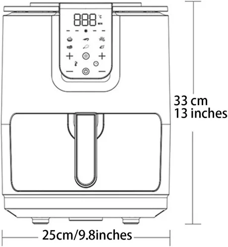 Vista 7 de Freidora de aire eléctrica Emeril, freidora de aire inteligente para el hogar, freidora eléctrica multifuncional de gran capacidad de 3.5 L, máquina