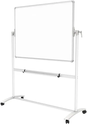 Vista 2 de VIZ-PRO Pizarra magnética móvil de doble cara, 48 x 36 pulgadas, con 12 marcadores