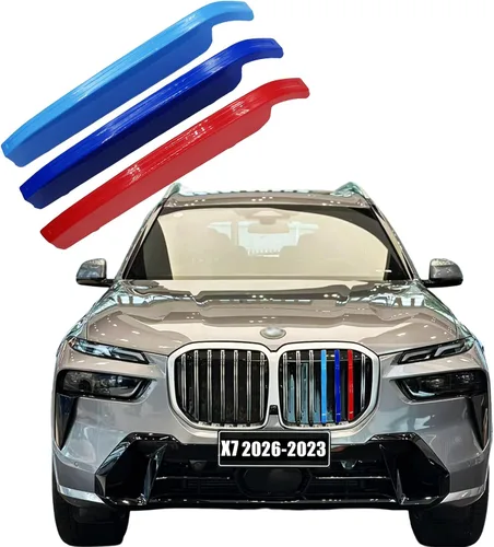 Vista 8 de Insertos de Parrilla Automotriz para BMW X7 G07 2019-2022 7 Rejillas, Accesorios para Parrilla Frontal G07,Tricolor ABS 7-Beam Grill Exterior Trim