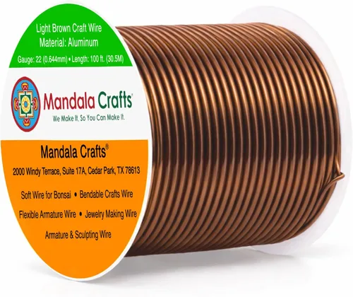 Vista 134 de Mandala Crafts - Alambre de aluminio anodizado de calibre 22 para hacer joyas - 137.2 m de alambre flexible surtido y coloreado - Doble para bonsái