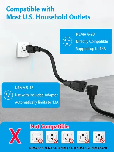 Vista 3 de Cargador EV, 16Amp 110V/240V Portátil Nivel 1 Nivel 2 Estación de carga de vehículos eléctricos con enchufe NEMA 6-20 y adaptador NEMA 5-15