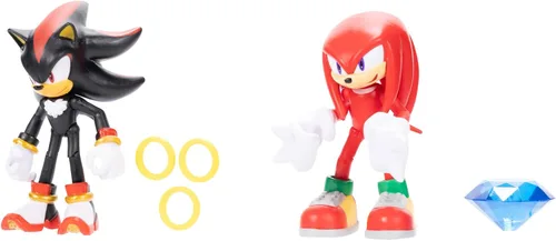 Vista 4 de Sonic, el erizo - Pack de 2 figuras de acción de 4 in de Knuckles y Shadow