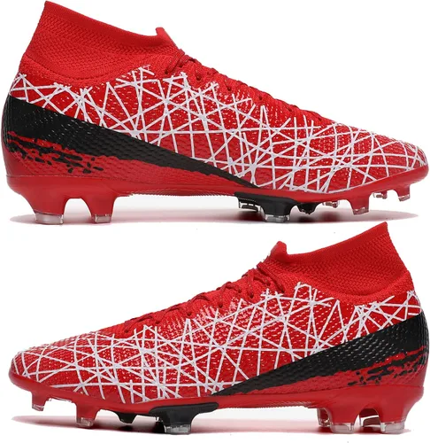 Vista 5 de Zapatos de fútbol de interior para hombre y mujer, tacos de fútbol de césped para niños grandes, botas de fútbol de tobillo alto AG FG TF tenis