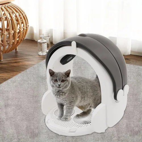 Vista 3 de Caja de secado inteligente plegable para mascotas, secadora automática de mascotas de 1000 W, caja de secado para perros pequeños con 8 ventiladores