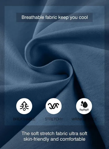 Vista 4 de JMIERR - Pantalones cortos informales para hombre, pantalones cortos de golf, pantalones chinos con cordón, de tela de sarga elástica, para verano