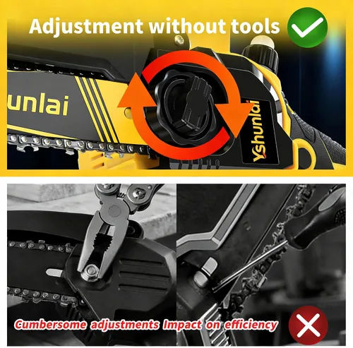 Vista 6 de Mini motosierra inalámbrica de 8 pulgadas y 6 pulgadas, motosierra de mano con batería pequeña con 2 baterías de 4000 mAh, motosierra eléctrica sin
