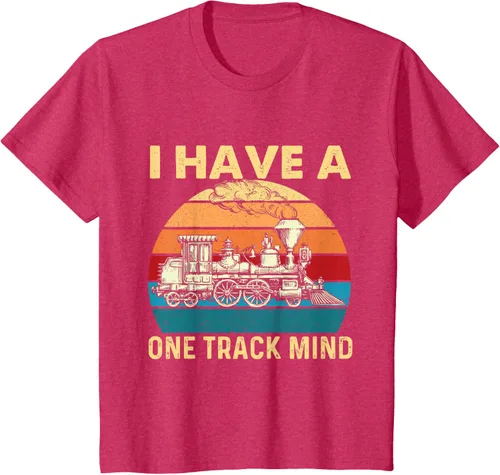 Vista 63 de Camiseta con texto en inglés "I Have A One Track Mind - Trainspotter Model Train Railroad, Negro, S