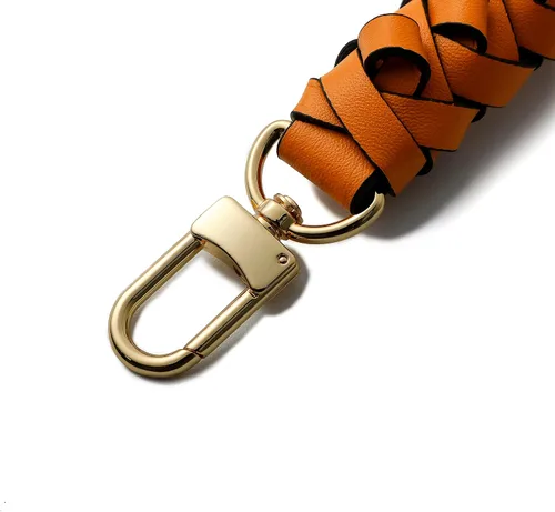 Vista 2 de GOXTECH Mango trenzado superior de piel auténtica de 12 pulgadas, adecuado para bolsas de cubo Hobo