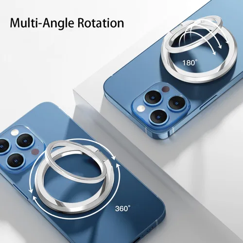Vista 4 de Soporte magnético para teléfono celular MagSafe, agarre magnético para teléfono, anillo de teléfono con soporte ajustable para iPhone 15/14/13/12