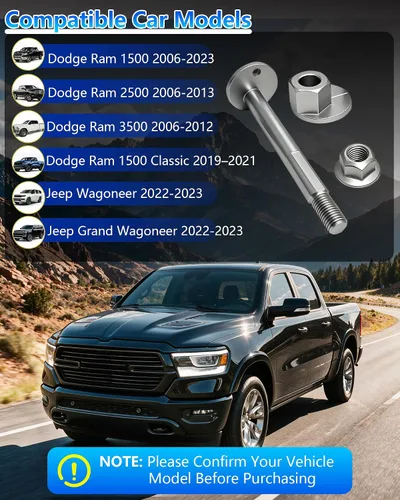 Vista 2 de 4 pernos y tuercas de leva para brazo de control inferior delantero para Dodge Ram