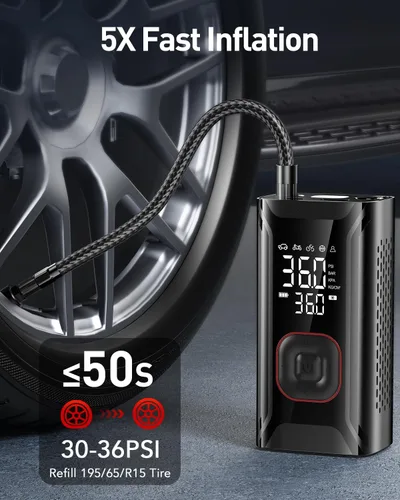 Vista 2 de Inflador de Neumáticos Compresor de Aire Portátil, Mini Bomba de Aire para Neumáticos de Coche, Bomba de Neumáticos de Bicicleta Eléctrica