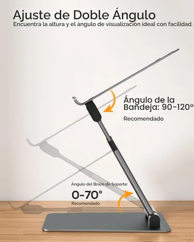Vista 7 de Nulaxy Soporte de computadora portátil de altura ajustable para escritorio, elevador de computadora de aluminio plegable doble, diseño extraíble