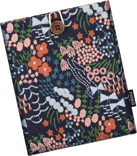 Vista 8 de MoKo Funda protectora acolchada bordada de margaritas de 6-7 pulgadas para Kindle Colorsoft Signature Edition 2024 de 7 pulgadas, Kindle Beige