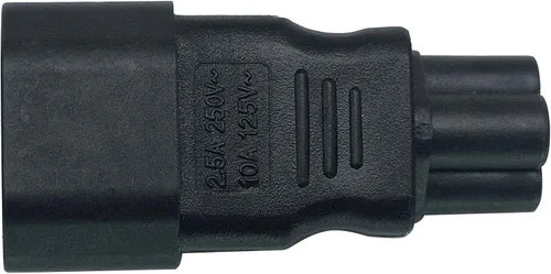 Vista 7 de Adaptador de CA IEC 320 C14 a C5, 10A 125V IEC 3Pole Macho a Mickey Mouse Adaptador de corriente hembra de 3 polos, convertidor de CA C5 a C14