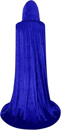 Vista 3 de Bata unisex con capucha de longitud completa, capa larga de terciopelo, disfraz de cosplay