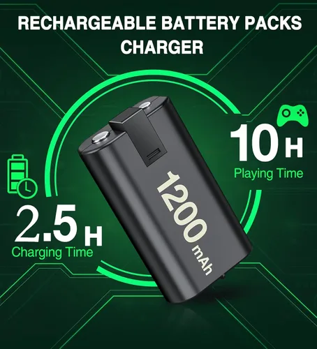 Vista 2 de Cargador para Xbox One de batería recargable estación de carga para Xbox One Controller Battery Pack accesorios Xbox One con batería Xbox de 4 x