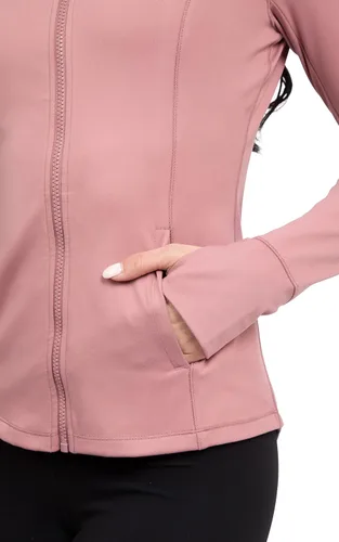 Vista 5 de Sudadera con capucha para mujer,manga larga, cierre completo, Yogalicious