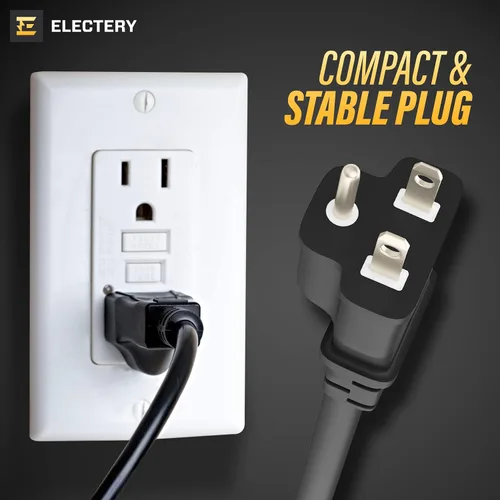 Vista 6 de Cable de extensión para exteriores, múltiples enchufes, tira de alimentación negra de 20 pies para exteriores, cable de alimentación impermeable
