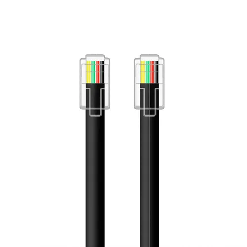 Vista 3 de NECABLES Paquete de 2 cables cortos RJ9 de 6 pulgadas 4P4C Cable de teléfono
