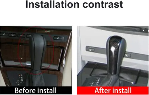 Vista 2 de YIWANG Cubierta de cabeza de cambio de marcha central de automóvil estilo fibra de carbono para BMW E39 E60 E61 E83 E53 E46 Accesorios de coche