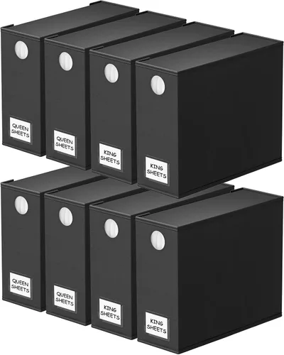 Vista 16 de SpaceAid Paquete de 3 Organizadores de Sábanas y Almacenamiento, Organizador de Armario de Ropa de Cama Plegable, Guardador de Juegos de Sábanas