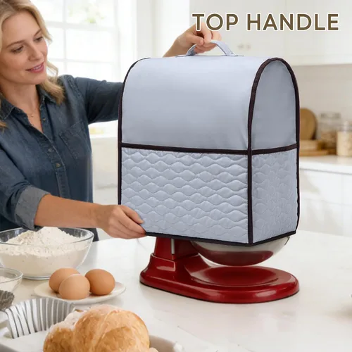Vista 4 de YARWO Cubierta para batidora de pie compatible con KitchenAid 5.5/6/7 Gris