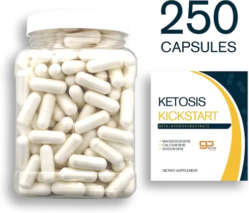 Vista 2 de Ketosis Kickstart - Sales de beta-hidroxibutirato de 250 CT para dieta cetogénica en un tarro de agarre cuadrado transparente