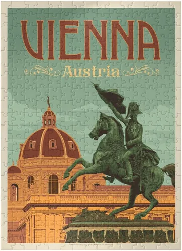 Vista 7 de MyPuzzle Austria: Viena, póster vintage, rompecabezas de 100 piezas para adultos