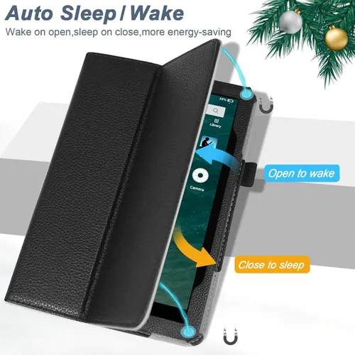 Vista 5 de ACdream Funda para tablet Fire HD 8 y 8 Plus (12ª generación/10ª generación, versión 2022/2020), funda de cuero tipo folio, soporte plegable AA