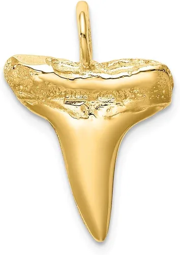 Vista 4 de Colgante de oro amarillo macizo de 14 quilates con diente de tiburón para hombre