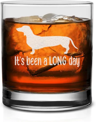 Vista 2 de Ha sido un largo día divertido vaso de whisky de perro salchicha - Amante de los perros sarcásticos
