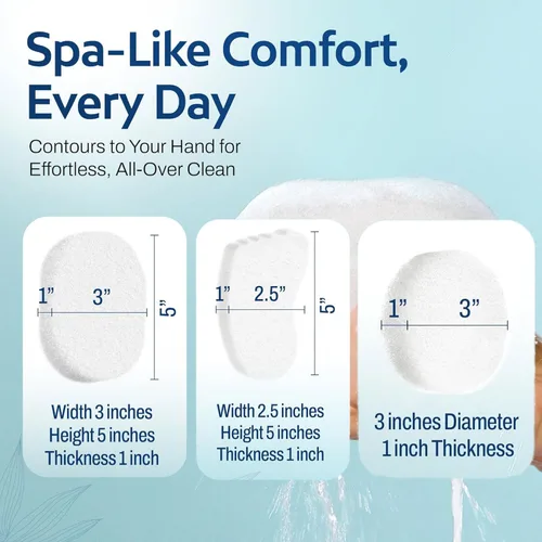 Vista 8 de HartFelt El paquete de cuidado de la piel incluye 2 esponjas faciales de cada uno, 2 esponjas corporales y de pies para exfoliar y eliminar la piel