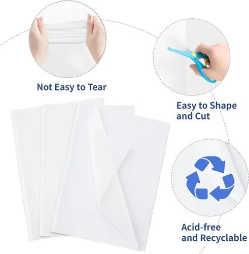 Vista 7 de Simetufy Papel de seda blanco para bolsas de regalo, 270 hojas de 20 x 20 pulgadas, papel de regalo blanco para embalaje, papel de seda de regalo a