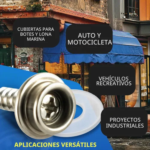 Vista 3 de EZ-Xtend Tornillos de acero inoxidable Marine Boat Cover Snaps 5/8" #10 Big