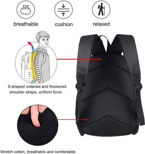 Vista 3 de Oefntac Mochila unisex de anime con impresión 3D mochila de juego de dibujos animados E