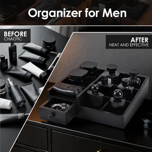 Vista 6 de Organizador de colonia para hombres, organizador de perfumes, organizadores de baño, encimera de baño, soporte de perfume, soporte de colonia