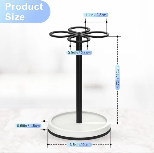 Vista 7 de Luxspire Soporte para cepillos de dientes, organizador de cepillos de dientes de acero inoxidable con base de tierra de diatomeas, soporte