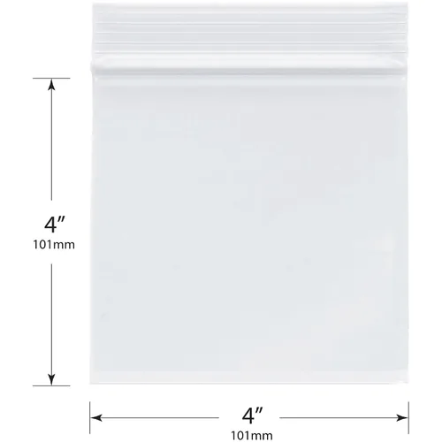 Vista 3 de plymor 4" x 4," 4 mil Heavy Duty Plástico Reclosable Bolsas de cierre