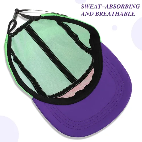 Vista 3 de Cindeer 80s 90s Neon Hat Nylon Cap Retro Adjustable Cap for Women Men 80s Costumes Accessories 90s Theme Party