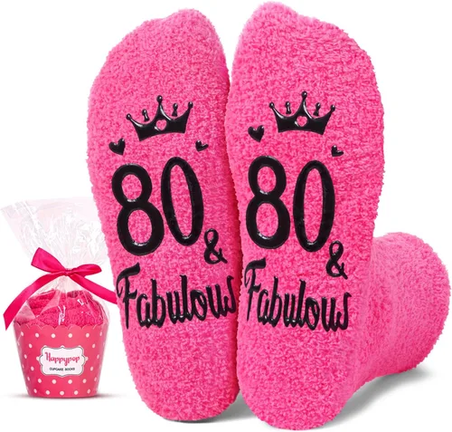 Vista 11 de HAPPYPOP Ideas de calcetines de cumpleaños, regalo de cumpleaños para mujeres de 75, 80, 85, 90, 95, 100 años Fabulous 100 Rosa