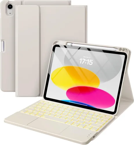 Vista 14 de Harvopu Funda compatible con iPad de 11ª y 10ª generación con teclado, funda tipo folio con soporte para Pencil, trackpad multitáctil Negro