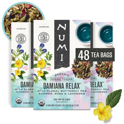 Vista 23 de Té de cúrcuma, Amber Sun, Numi Organic Mezcla de té de cúrcuma de hierbas con rooibos y especias
