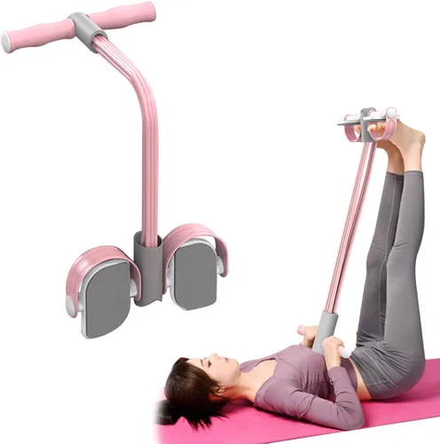 Vista 7 de Entrenador Abdominal, Equipo de Entrenamiento para Abdominales, Cuerda Elástica de 6 Tubos para Fitness, Cuerda de Tensión para Dominadas, Banda