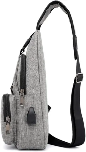Vista 9 de TENDYCOCO 2 correas ajustables, correa de hombro ajustable para hombre, bolsa de pecho para hombre, bandolera casual