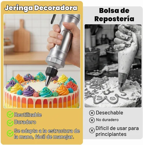 Vista 6 de Juego de 34 herramientas para decoración de postres, herramientas de decoración de pasteles, suministros de glaseado, acero inoxidable, herramienta