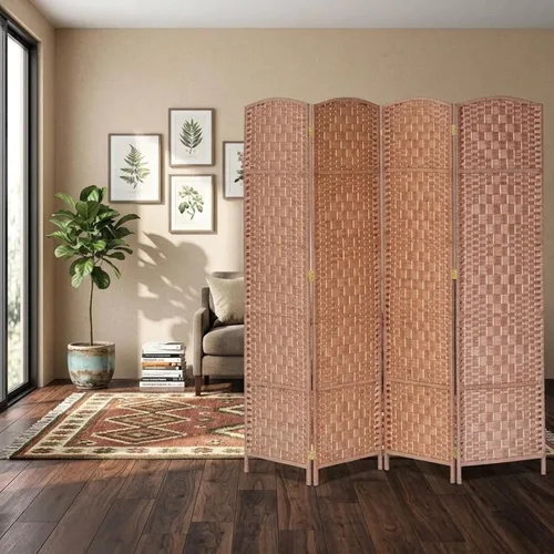 Vista 12 de Legacy Decor 8 Panels Room Divider Privacy Partition Screen Bamboo Fiber Natural Color 5.9 ft High X 11.7 ft Wide
